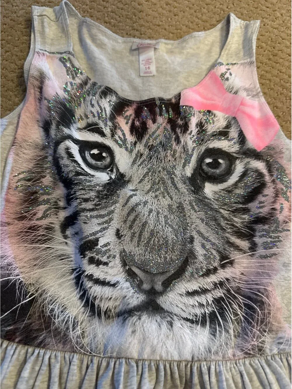 Justice size 16 sparkly tiger dress